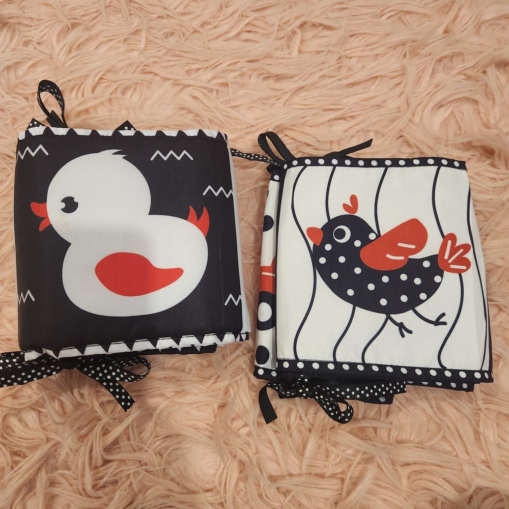 Black and White Baby Soft Book with Bird Design